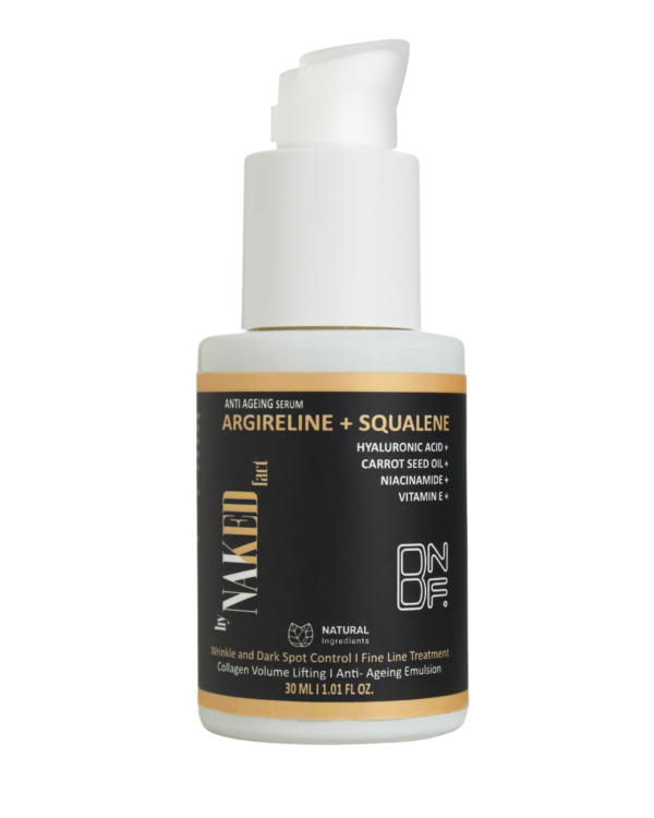 by NAKED fact Anti Ageing Serum for Face with Argireline, Niacinamide, Vitamin E & Squalene| Boosts Collagen | Reduces Fine Lines & Wrinkles| Dark spot corrector| UV protection| Fights Signs of Ageing| For Mature, Combination & Dry Skin, 30ml