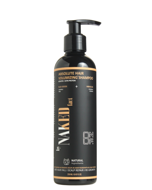 by NAKED fact Absolute Hair Volumizing Shampoo| Control Itchy Scalp, Frizz & Dryness | Intense PH balance | Anti-Pollution | Contains Soya protein, Hydrolysed Keratin, Vitamin-B5 & Caffeine | For All Hair Types | For Women & Men | 250ml