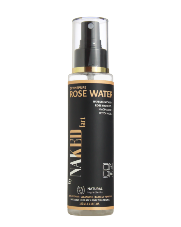 by NAKED fact Rose Water| Facial Tonic Mist with Witch hazel, Rose Hydrosol & Niacinamide| Hydrates Plumps & Minimises Open Pores for Glowing Skin| Balances & Restores Skin's pH Levels| Alcohol Free | For All Skin Types| 100ml